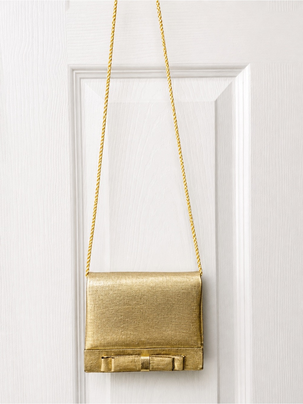 Gold Bow Accent Crossbody Clutch - Women